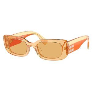 New MIU MIU Orange Rectangle SMU 08Y 12M-10B Sunglasses Women